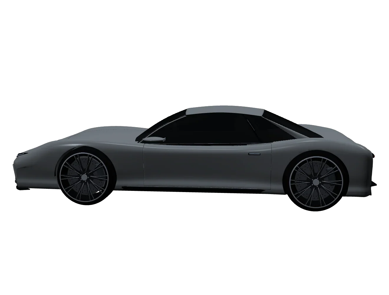 Auto gris del modelo 3D adjunto